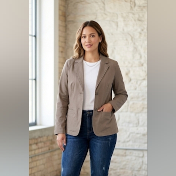 Liz Claiborne Women Size 4 Beige Blazer - Picture 15 of 15